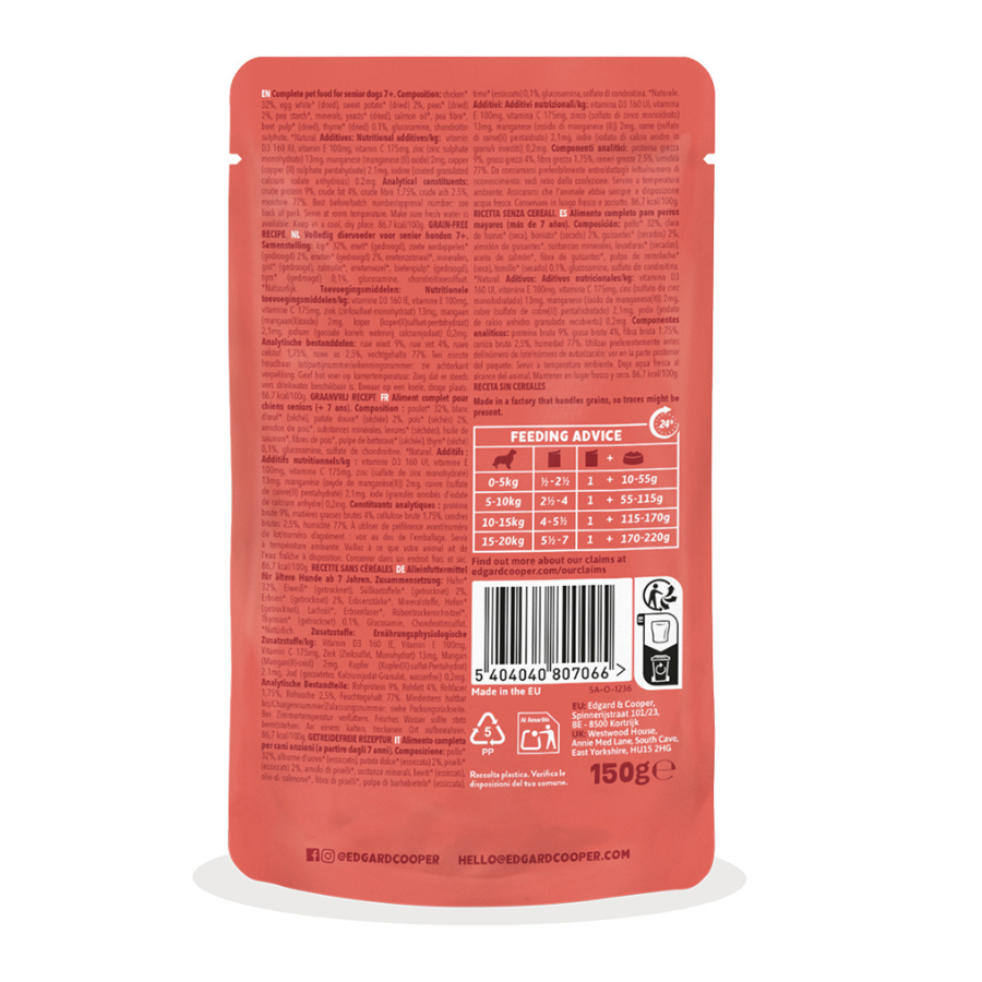 150 g Edgard & Cooper Senior Grain Free Pollo sobre para perros, , large Imagen numero 2